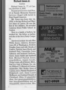 Obituary for Richard Jones Jr.
